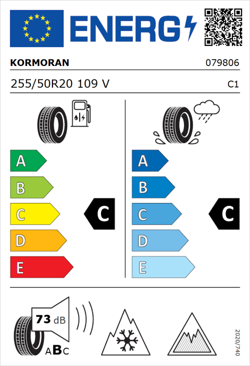 Tyre Label for Kormoran SUV Snow 255/50R20 109V